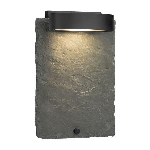 Slate 12 inch Outdoor Wall Sconce in Matte Black, Natural