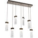 Parallel LED 44.2 inch Flat Bronze Linear Pendant Ceiling Light in Clear Granite, 2700K LED, Multi-Port