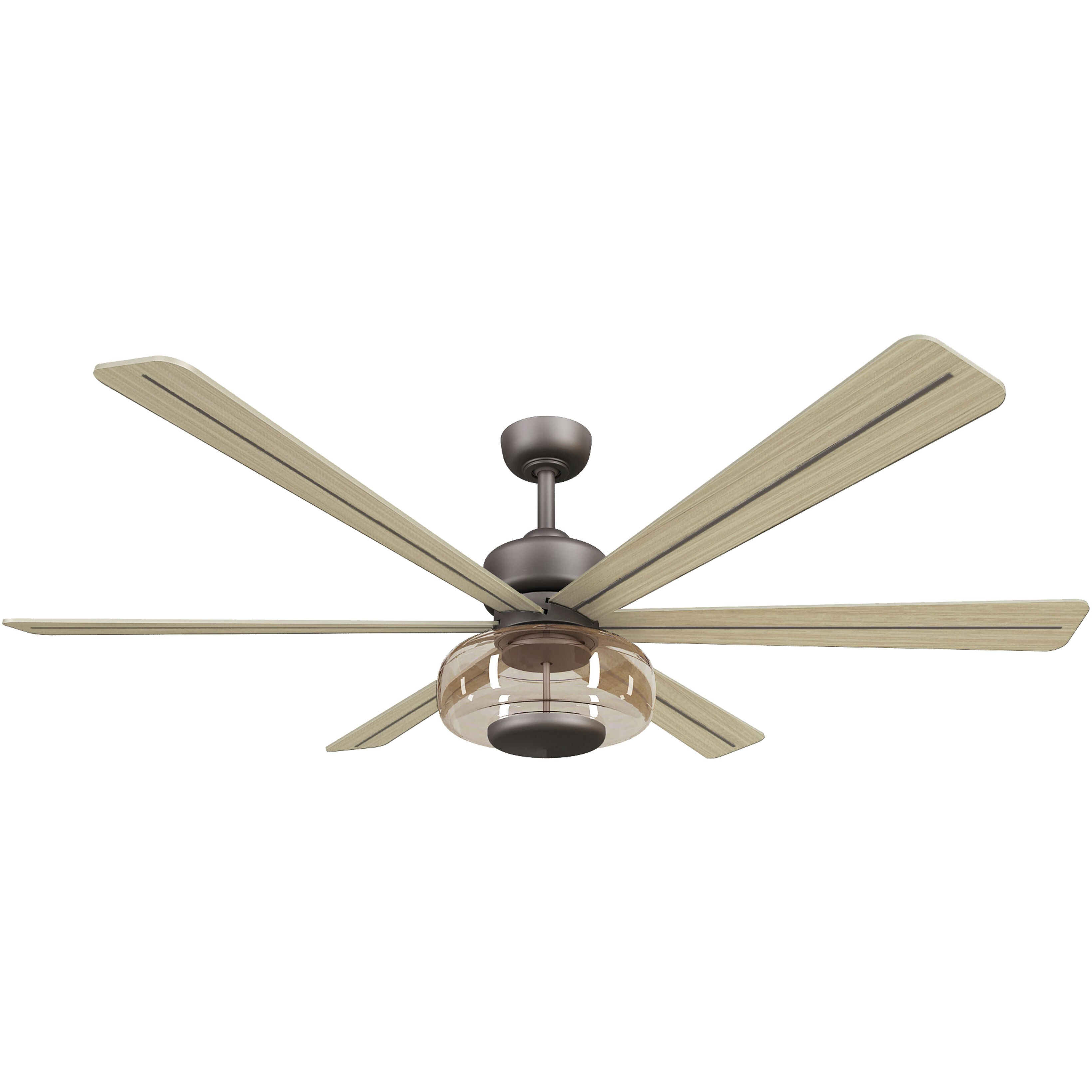 Ligero 60 inch Dark Bronze with White Oak Blades Smart Ceiling Fan