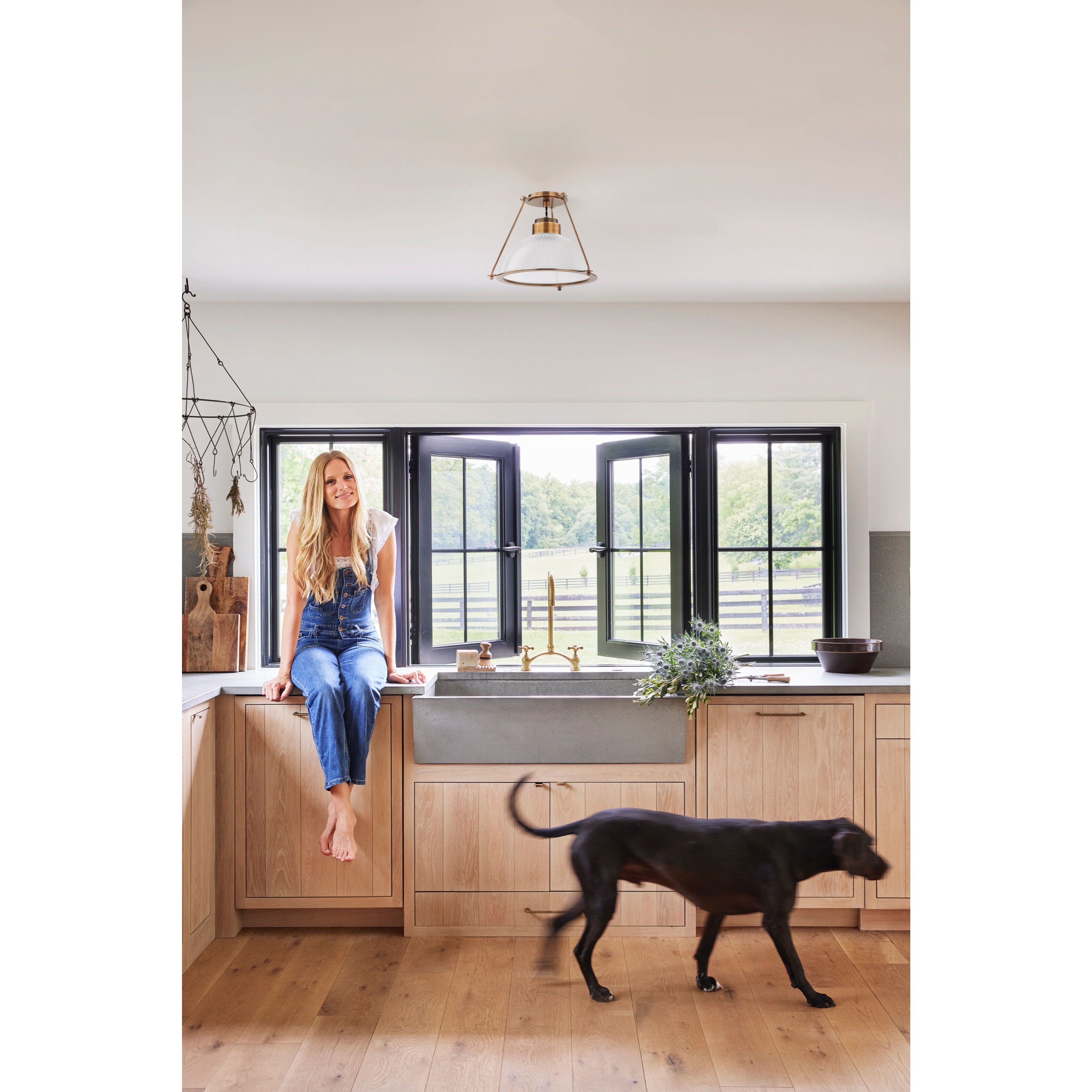 Glint 1 Light 15 inch Patina Brass Semi Flush Ceiling Light