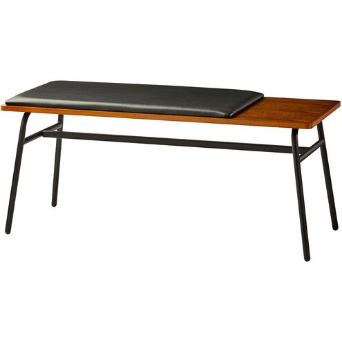 Carter Walnut and Matte Black Bench