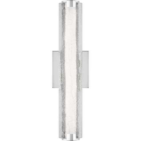 Sean Lavin Cutler LED 18 inch Chrome Sconce Wall Light in Clear Crackle