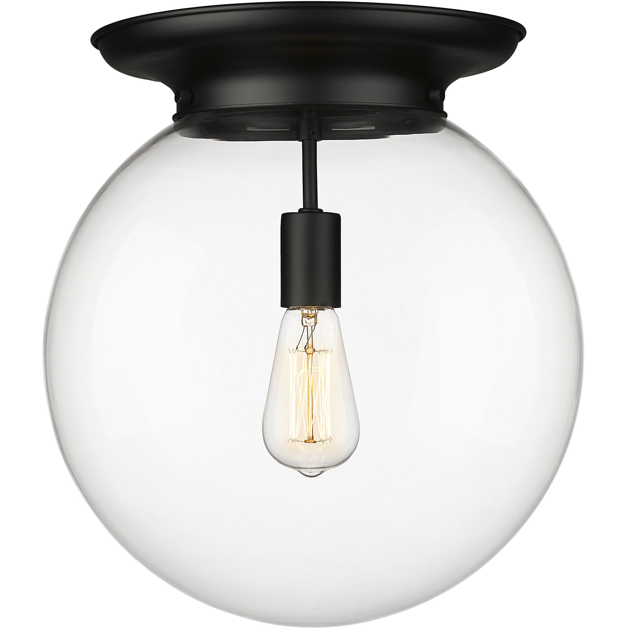 Beacon 1 Light 14 inch Matte Black Flush Mount Ceiling Light