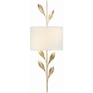 Broche 2 Light 9 inch Antique Gold Wall Sconce Wall Light