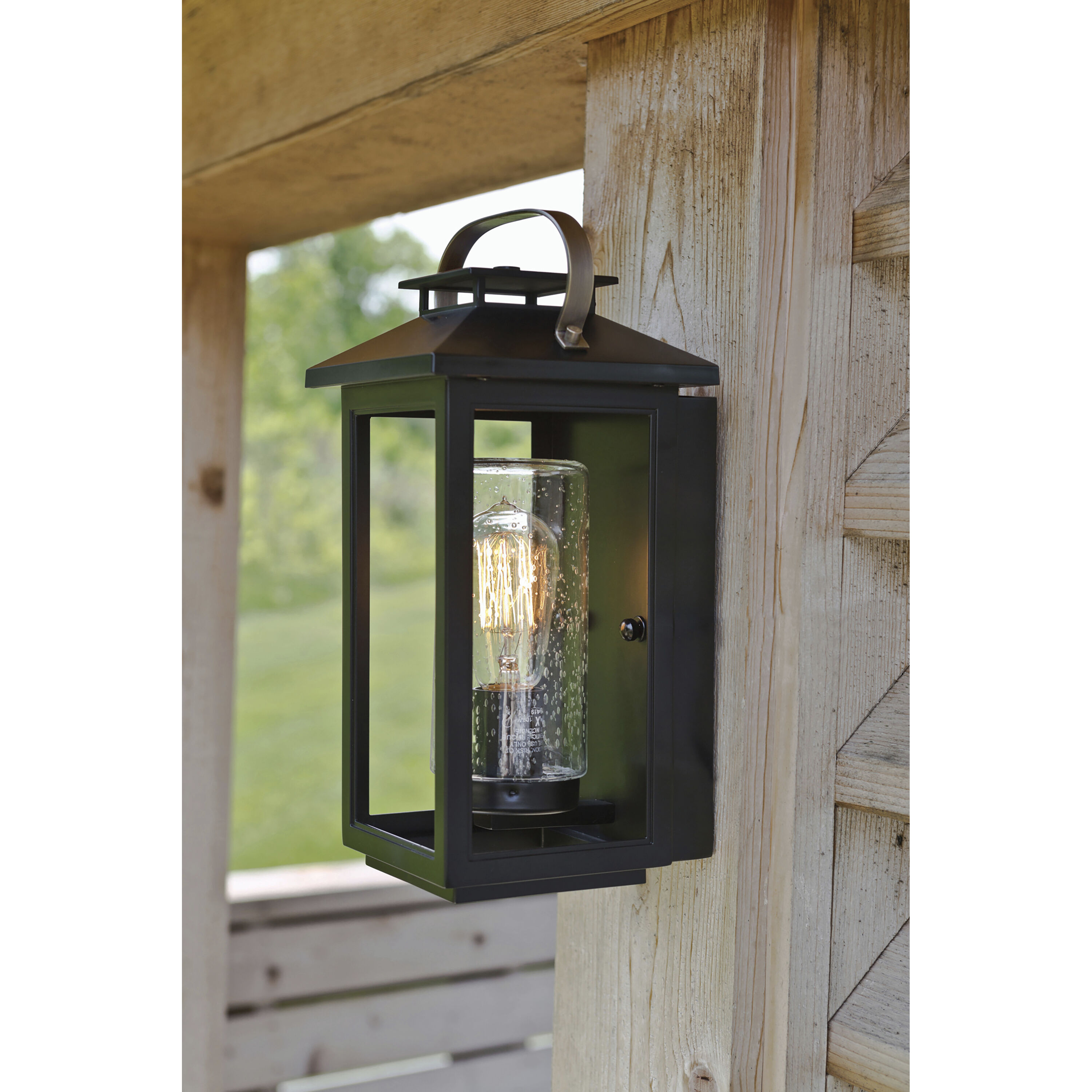 Coastal Elements Atwater Outdoor Wall Mount Lantern in Black, Non-LED, Small