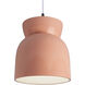 Radiance Collection 1 Light 8 inch Gloss Blush Pendant Ceiling Light