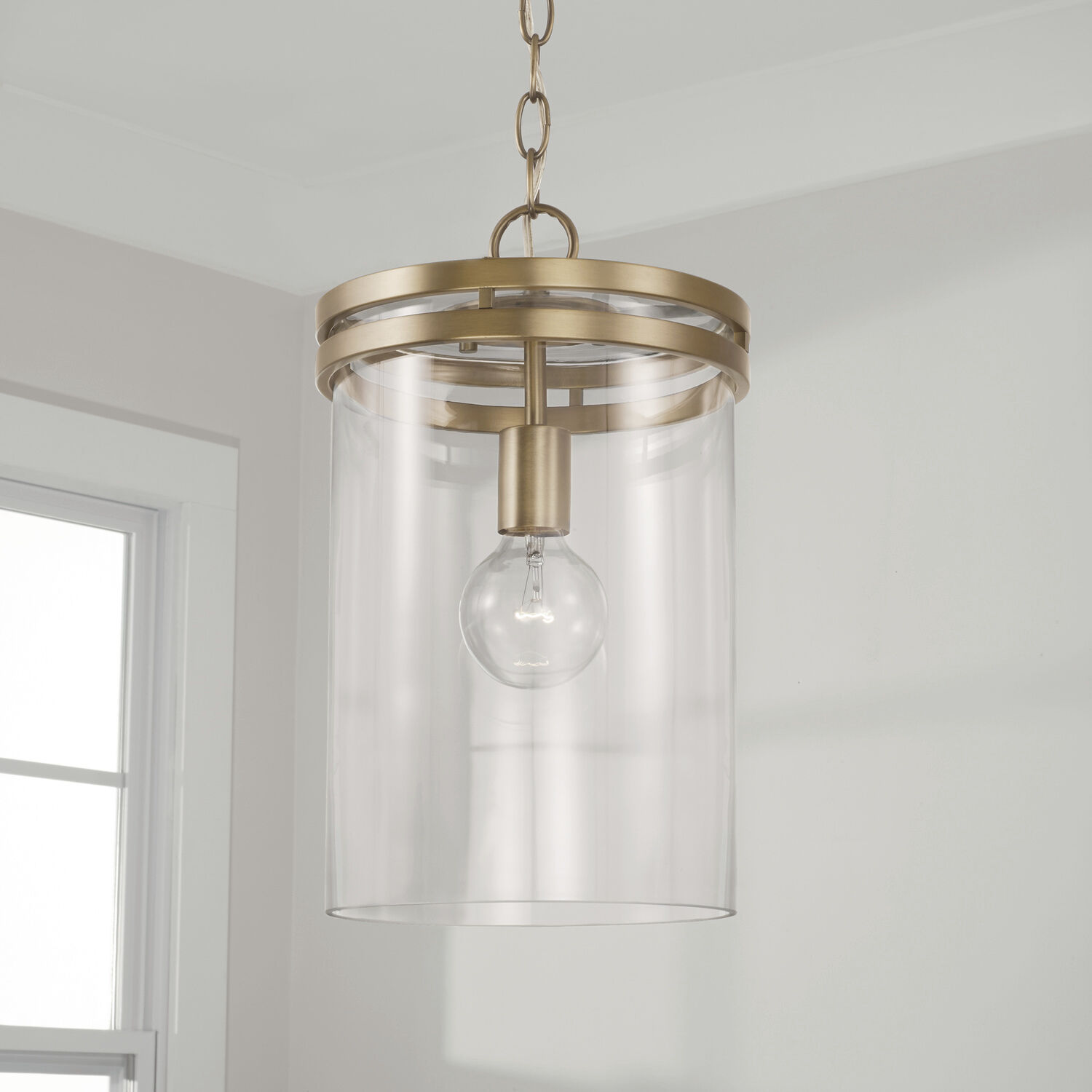 Fuller 1 Light 9.25 inch Aged Brass Pendant Ceiling Light