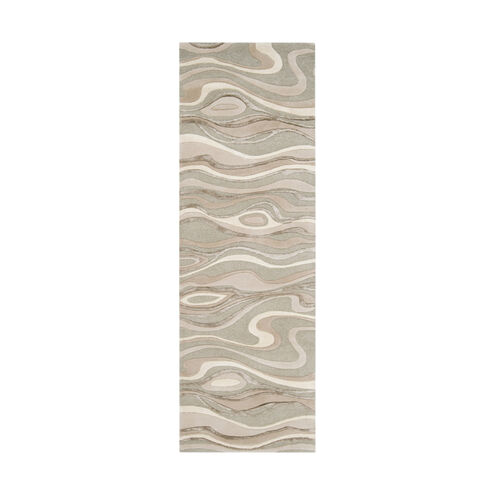 York 96 X 30 inch Taupe/Cream/Camel/Khaki Rugs, Wool