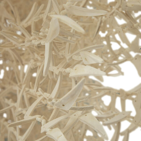 Victoria 7 Light 44.25 inch Winter White / Natural Chandelier Ceiling Light