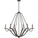 Clive 6 Light 43 inch Carbon Grey and Black Iron Chandelier Ceiling Light