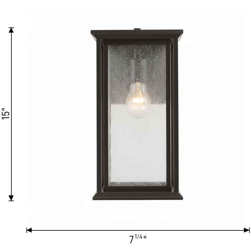 Audley 1 Light 15 inch Antique Bronze Outdoor Wall Lantern in Clear Glass, Medium