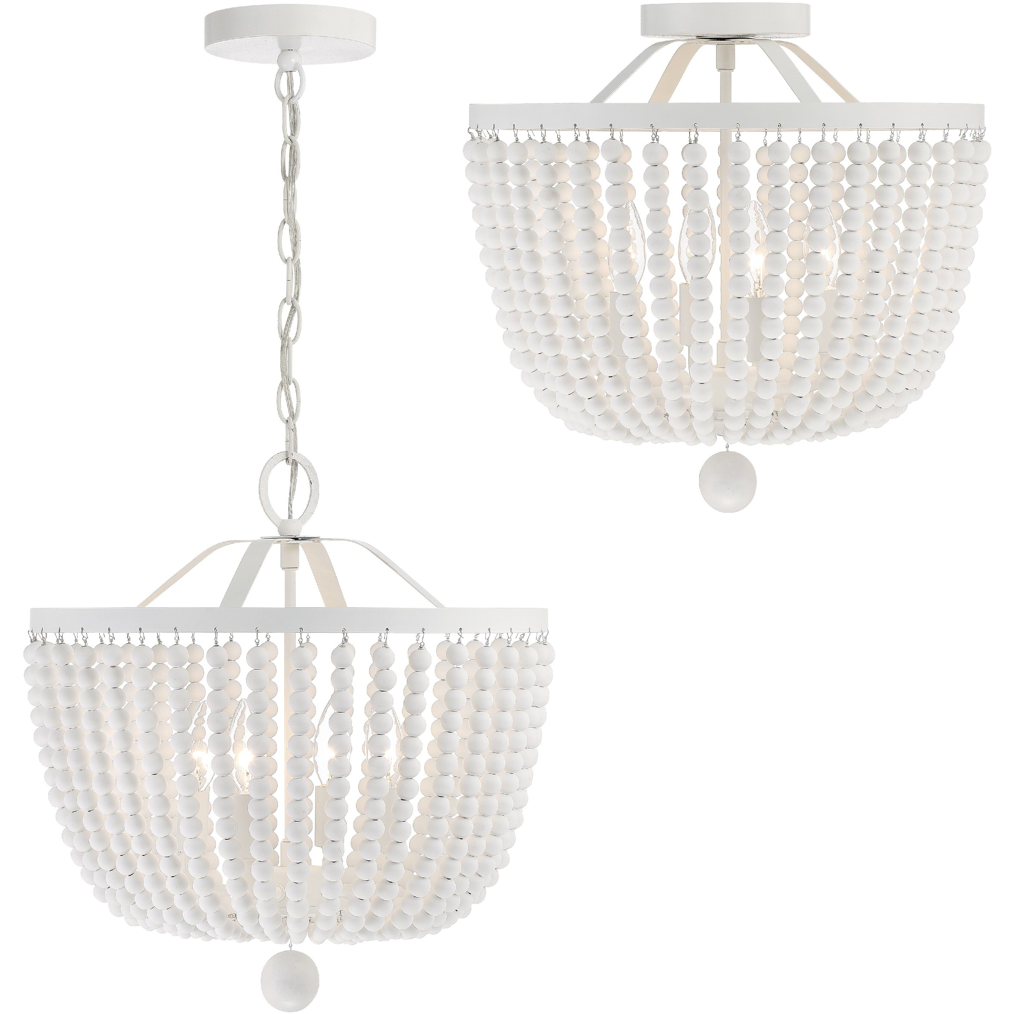 Rylee 4 Light 16.5 inch Matte White Chandelier Ceiling Light
