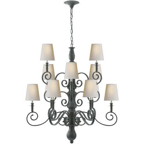 Thomas O'Brien Lillie Road 12 Light 38 inch Dark Green Chandelier Ceiling Light, Medium