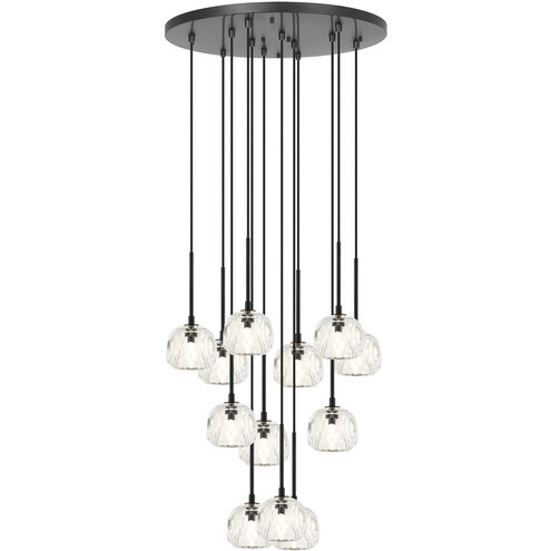 Rosa 12 Light 25 inch Matte Black Chandelier Ceiling Light