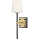 Saunders 1 Light 4.75 inch Black with Lacquered Brass Interior Wall Mount Wall Light