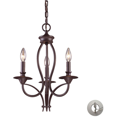 Dixon 3 Light 14 inch Oil Rubbed Bronze Chandelier Ceiling Light