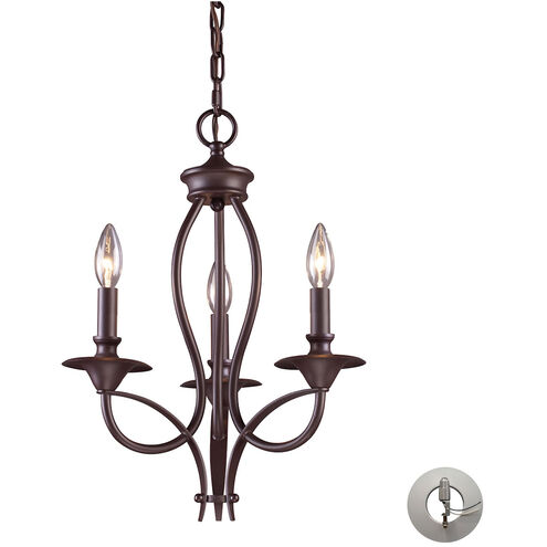 Dixon 3 Light 14 inch Oiled Bronze Chandelier Ceiling Light