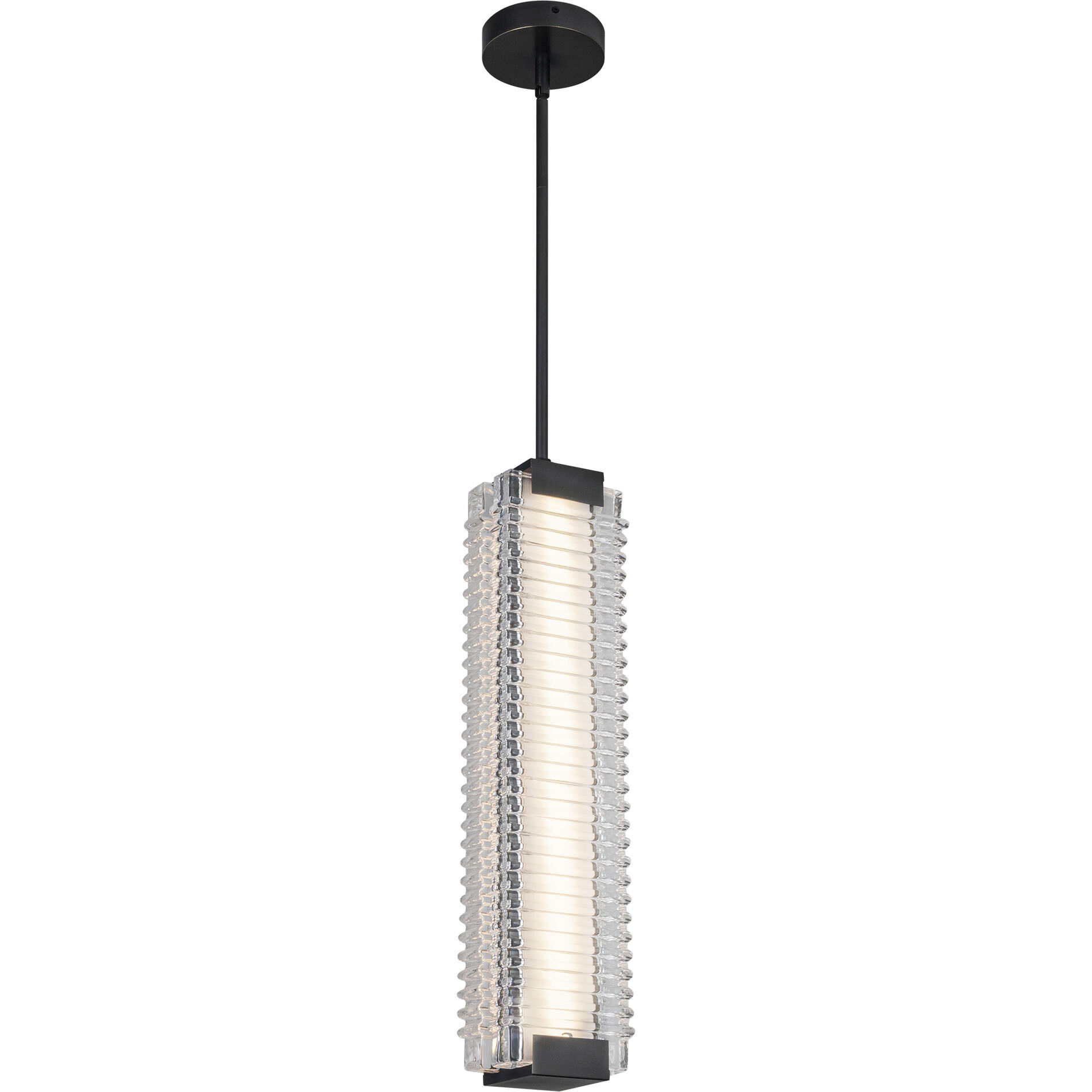 Alai LED 4.13 inch Urban Bronze/Ribbed Glass Pendant Ceiling Light