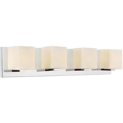 Satin Nickle 4 Light 26 inch Satin Nickel Bathroom Sconce Wall Light