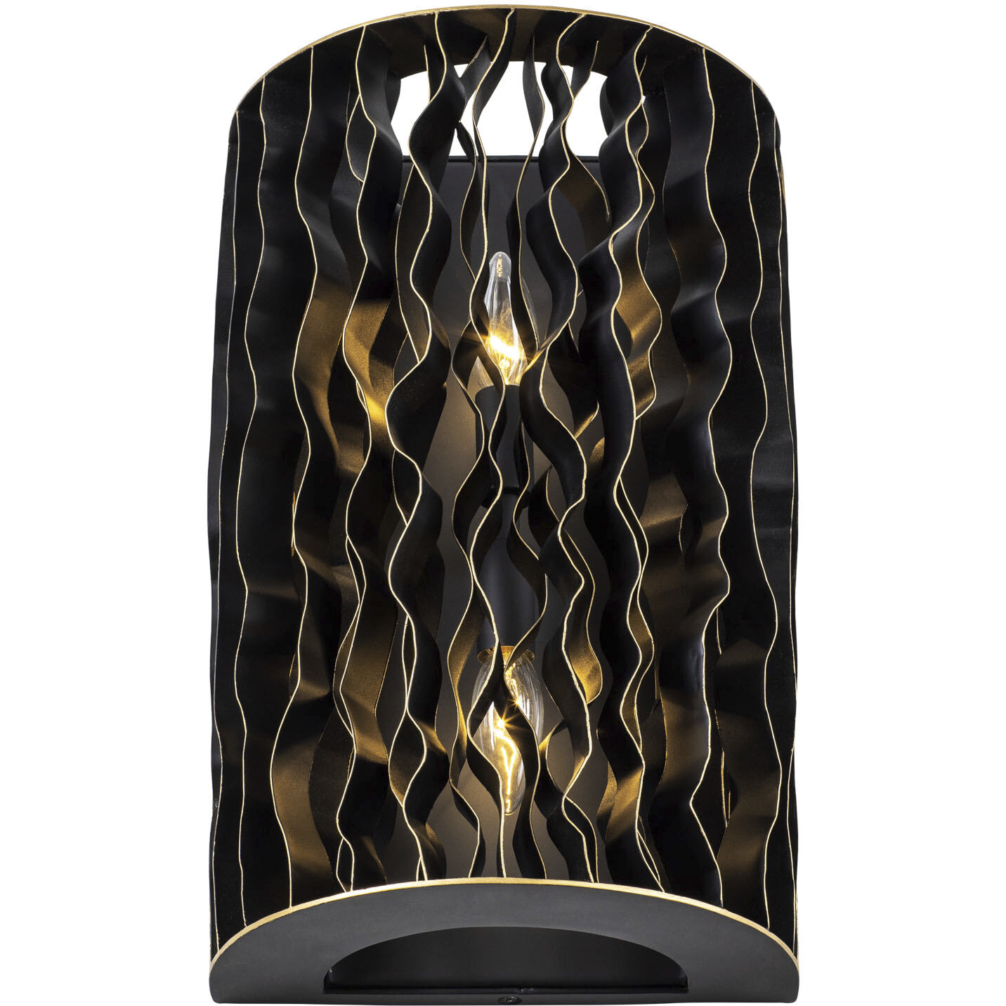 Estela 2 Light 10 inch Matte Black and French Gold Wall Sconce Wall Light, Smithsonian Collaboration