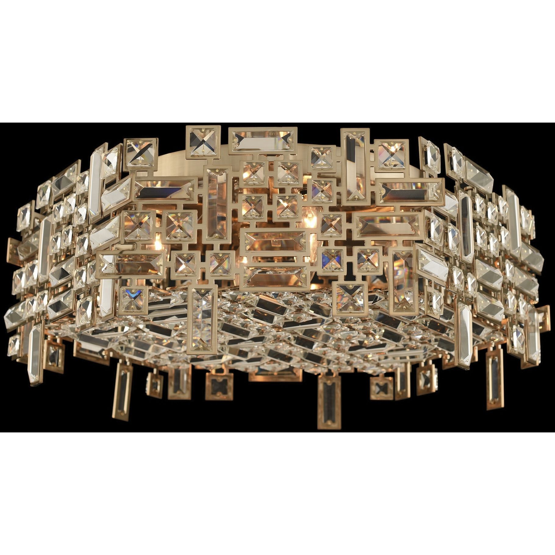 Vermeer 6 Light 24 inch Brushed Champagne Gold Flush Mount Ceiling Light in Firenze Clear