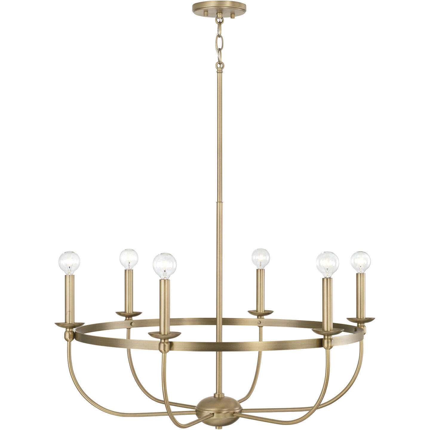Rylann 6 Light 30 inch Aged Brass Chandelier Ceiling Light
