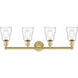 Ellery 4 Light 31.75 inch Satin Gold Bath Vanity Light Wall Light in Clear