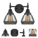 Caden 2 Light 15.75 inch Matte Black Bath Vanity Light Wall Light in Light Smoke Glass