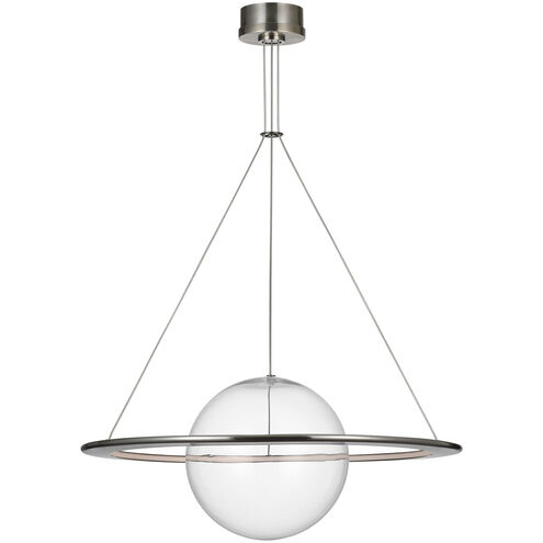 Barbara Barry Cosmos LED 27.5 inch Pewter Ring and Orb Chandelier Ceiling Light