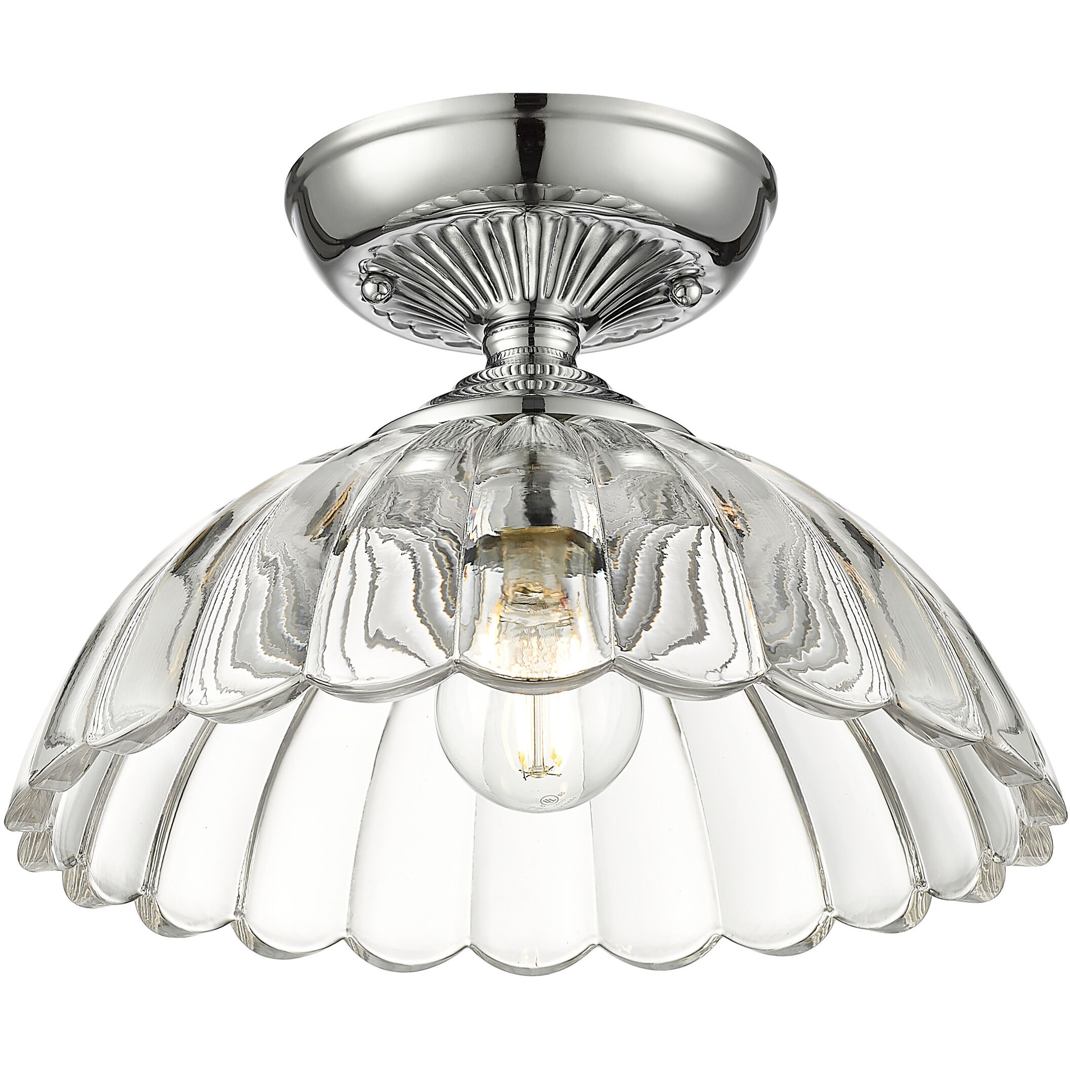 Audra 1 Light 11.75 inch Chrome Semi-Flush Mount Ceiling Light