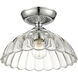 Audra 1 Light 11.75 inch Chrome Semi-Flush Mount Ceiling Light