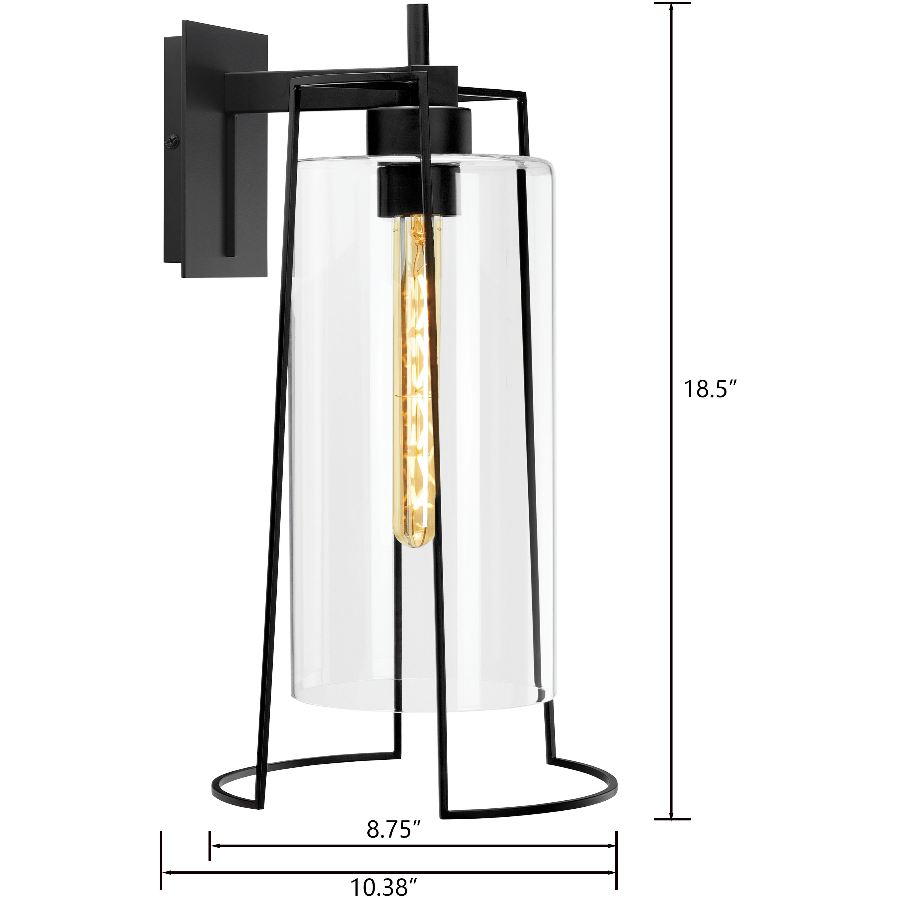 Cere 1 Light 18.5 inch Matte Black Outdoor Wall Sconce