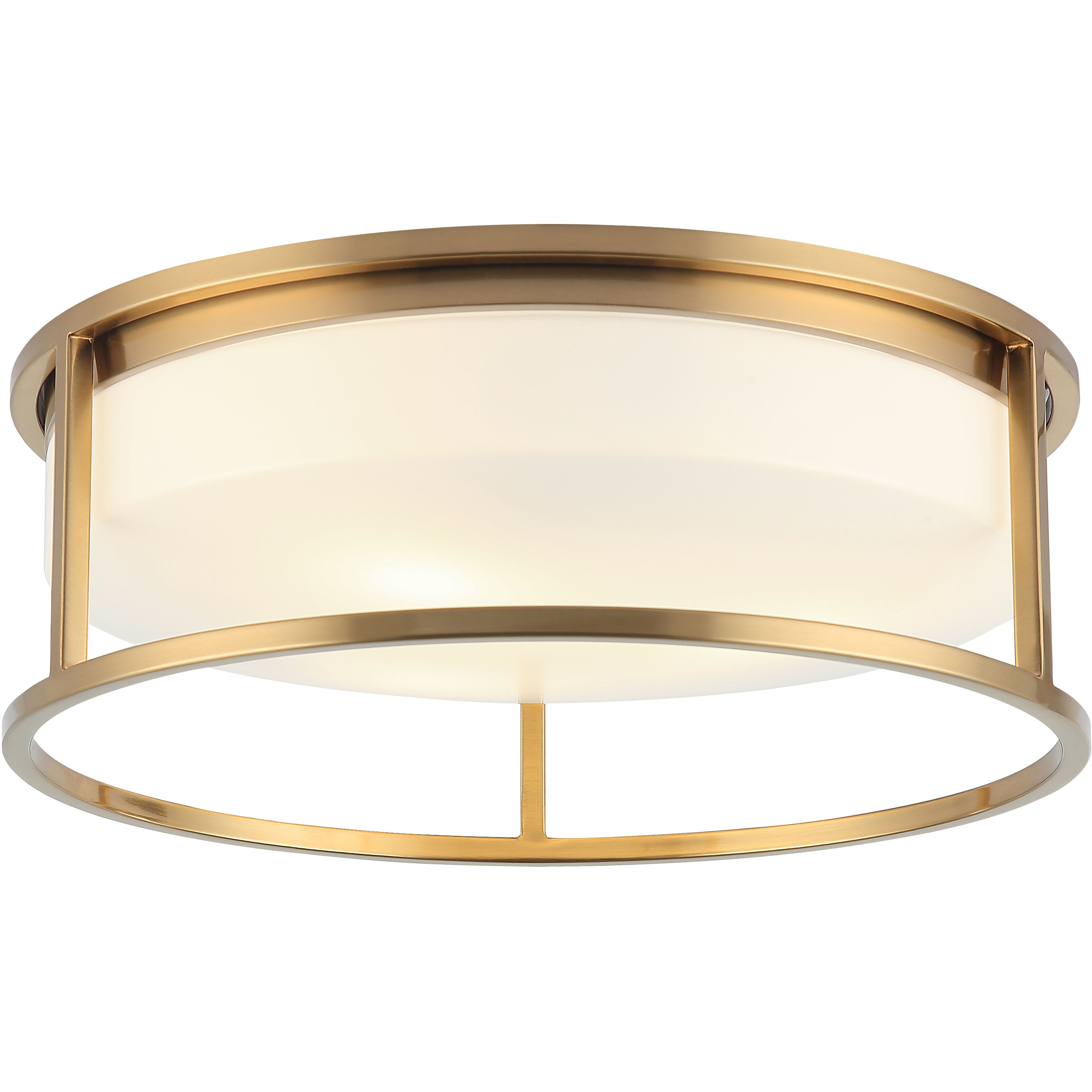 Framerton LED 14.63 inch Aged Gold Brass Flush Mount Ceiling Light