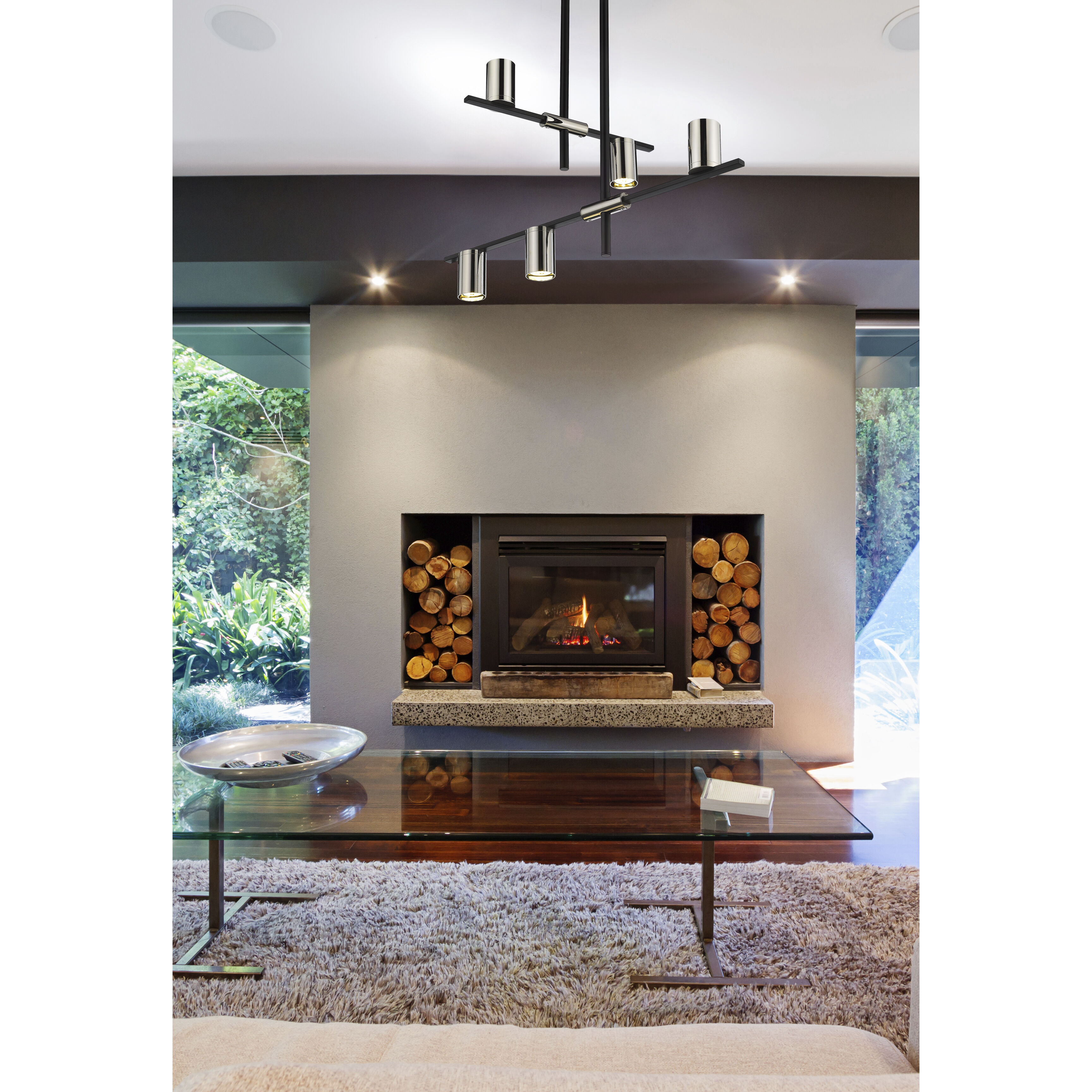 Calumet 5 Light 18 inch Matte Black and Polished Nickel Chandelier Ceiling Light