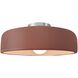Radiance Collection - Spire 1 Light 13 inch Canyon Clay and Brushed Nickel Semi-Flush Ceiling Light in Replaceable Bulb, 13W x 6H, Form+Finish+Function