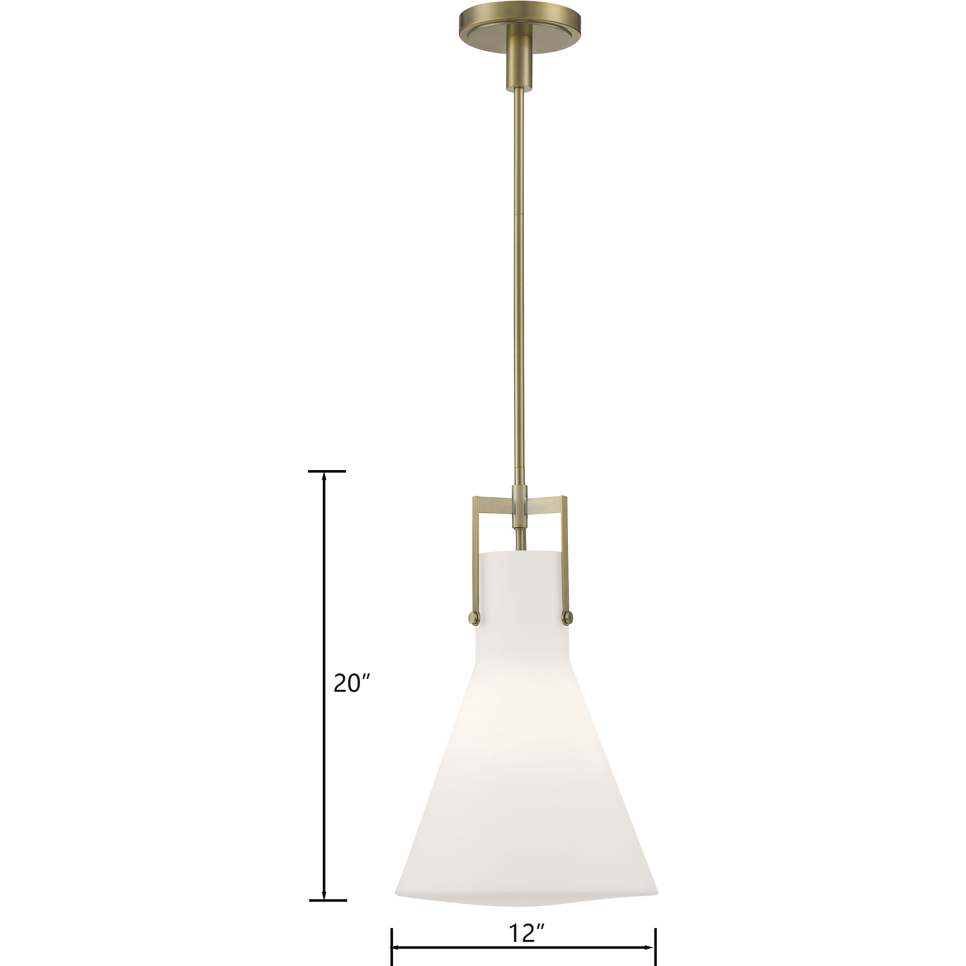 Izel 1 Light 12 inch Antique Brass Pendant Ceiling Light