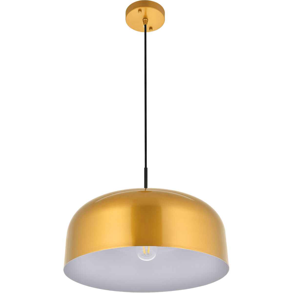 Etude 1 Light 16.5 inch Satin Gold Pendant Ceiling Light