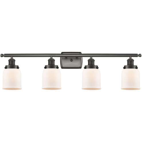 Ballston Small Bell LED 36 inch Oil Rubbed Bronze Bath Vanity Light Wall Light in Matte White Glass, Ballston