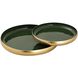 Nelson Dark Green Enamel with Polished Brass Tray in Dark Green Enamel and Polished Brass