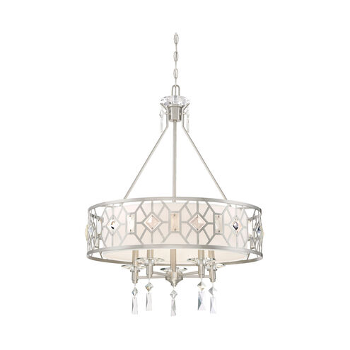 Brentwood 5 Light 25 inch Satin Platinum Chandelier Ceiling Light