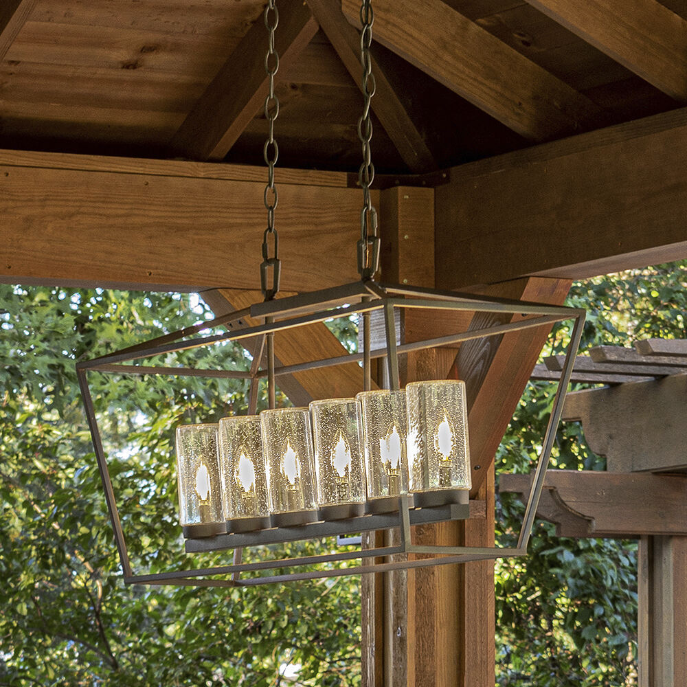 Open Air Alford Place LED 40 inch Museum Black Outdoor Linear Hanging Light, Estate Series