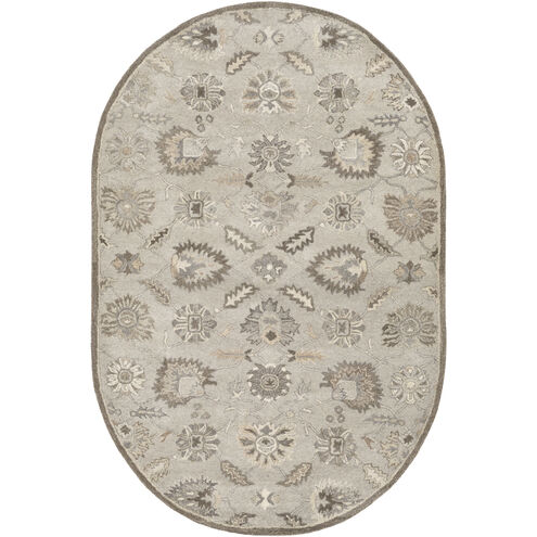Caesar 108 X 72 inch Taupe/Charcoal/Light Beige/Black/Tan Handmade Rug in 6 x 9 Oval, Oval
