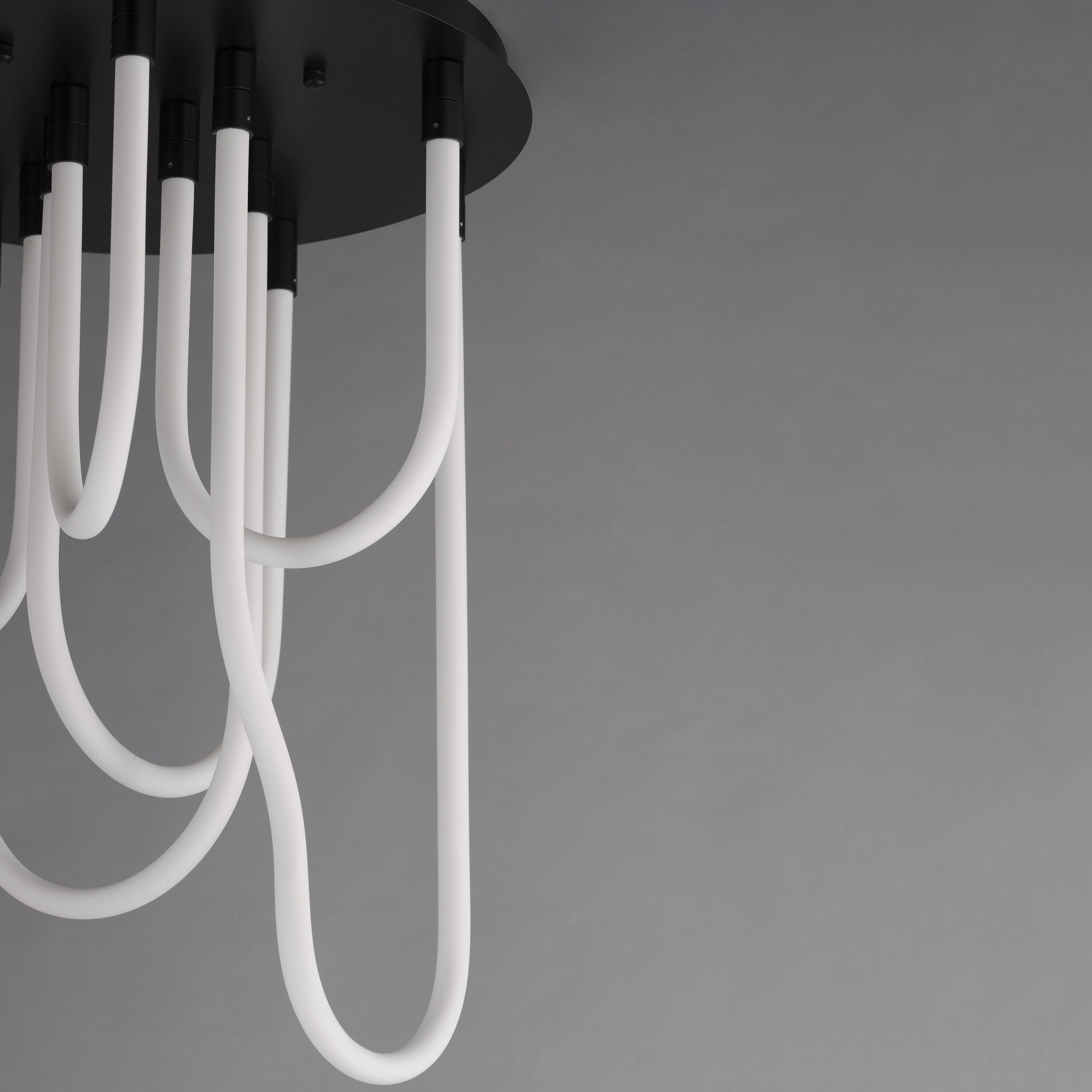 Soleil LED 20 inch Black Flush Mount Chandelier Ceiling Light