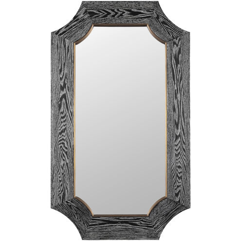 Farra 44 X 26 inch Cerused Black with Weathered Brass Wall Mirror