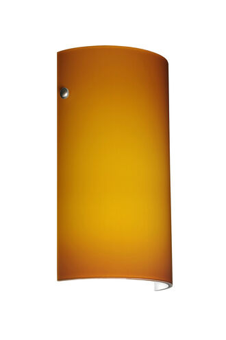 Tamburo 7 1 Light 7 inch Satin Nickel ADA Wall Sconce Wall Light in Incandescent, Amber Matte Glass