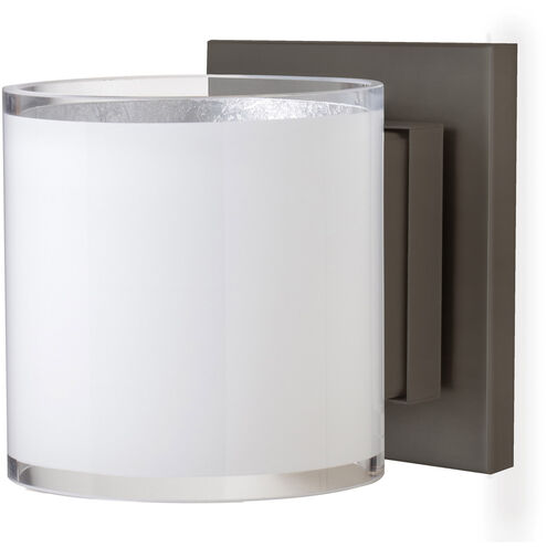 Pogo 1 Light 5 inch Bronze ADA Mini Sconce Wall Light in Halogen, White/Inner Silver Foil Glass
