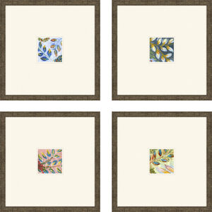 Botanica Blue and Black and Green and Orange Framed Art