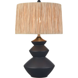 Lombard 27 inch 9.5 watt Black Glazed Table Lamp Portable Light