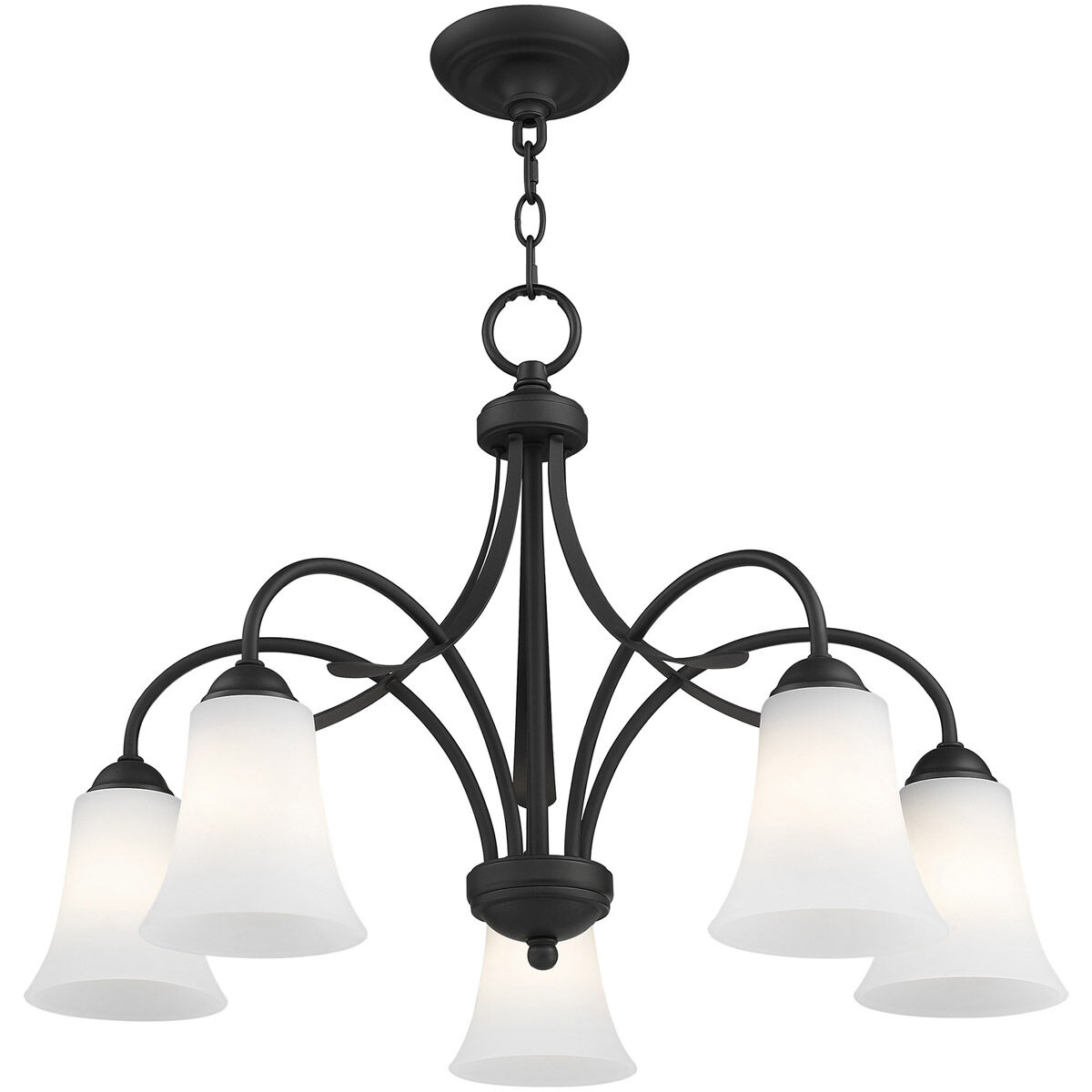Ridgedale 5 Light 26 inch Black Chandelier Ceiling Light