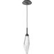 Rock Crystal LED 3.9 inch Matte Black Pendant Ceiling Light in Chilled Clear, 2700K LED